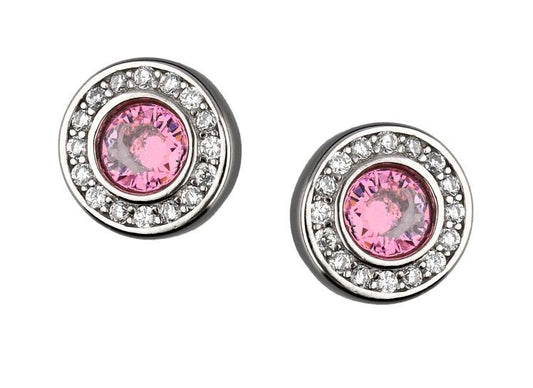 Silver Earrings Pink