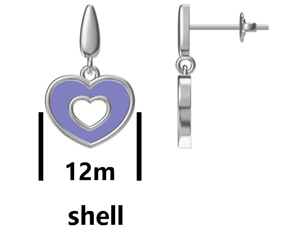 Silver Earrings Shell Heart