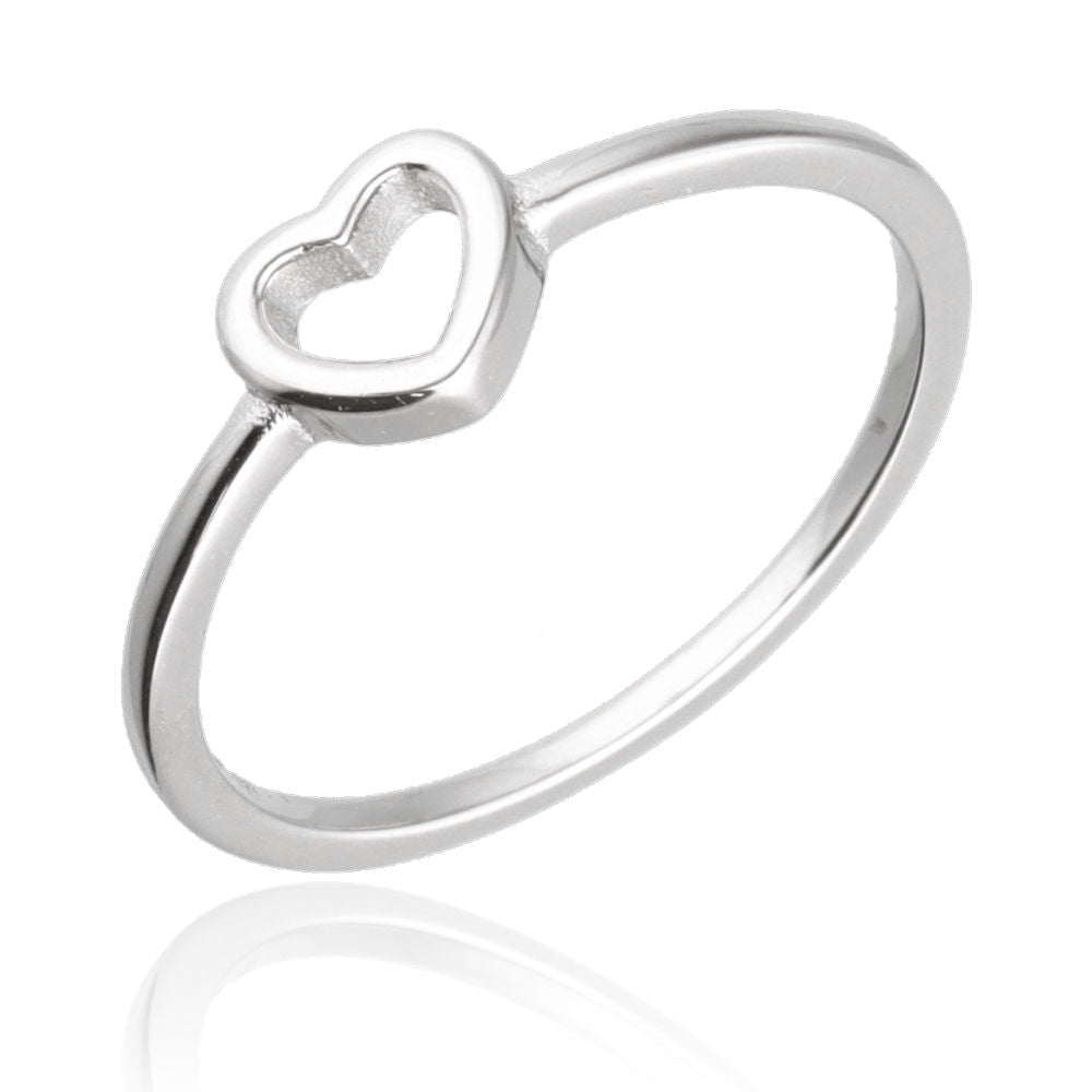 Silver Ring Us Size #6 #6.5 #7 #7.5 #8 #8.5 Heart