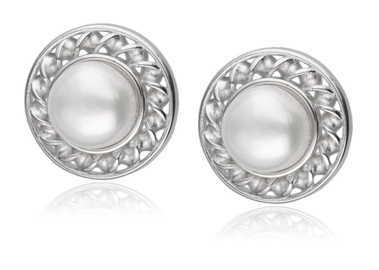 Silver Earrings Pearl