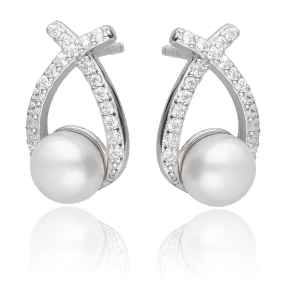 Silver Earrings Pearl