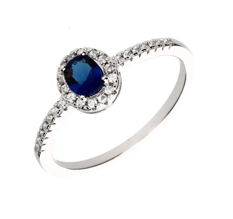 Silver Ring Us Size: #6 #6.5 #7 #7.5 #8 #8.5 Sapphire