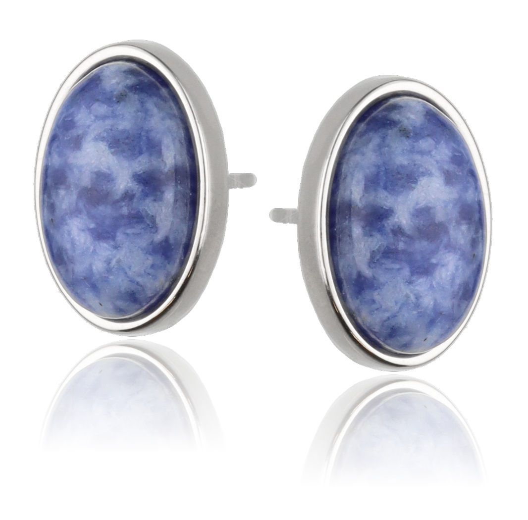 Silver Earrings Sodalite 16mm