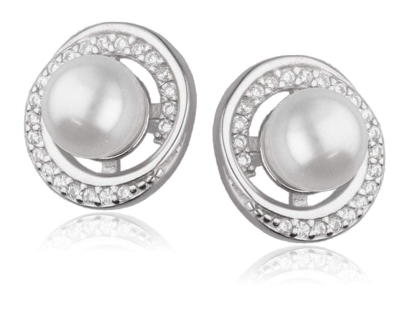 Silver Earrings Pearl