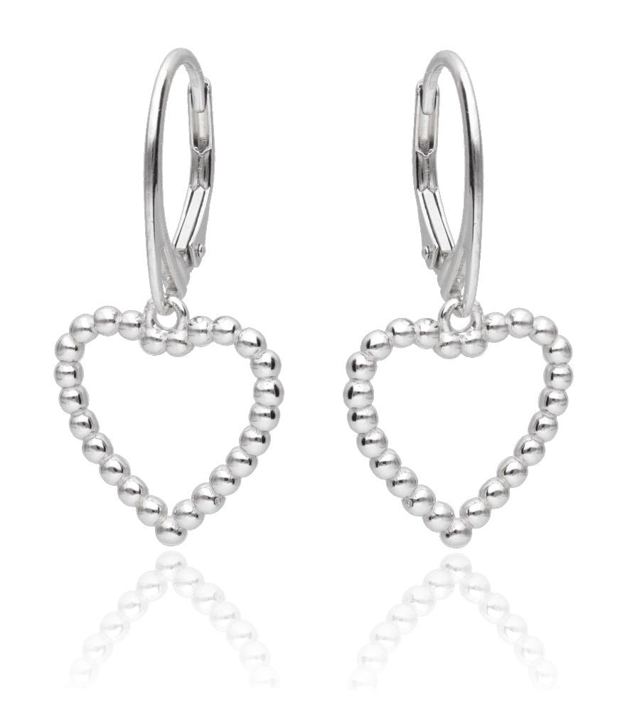 Silver Earrings Long Heart