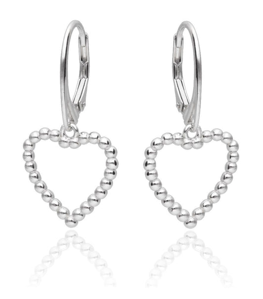 Silver Earrings Long Heart