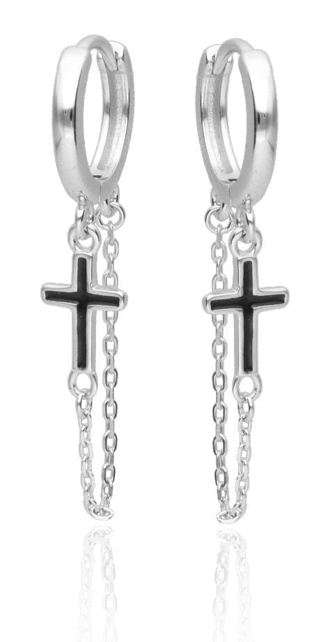 Silver Earrings Cross