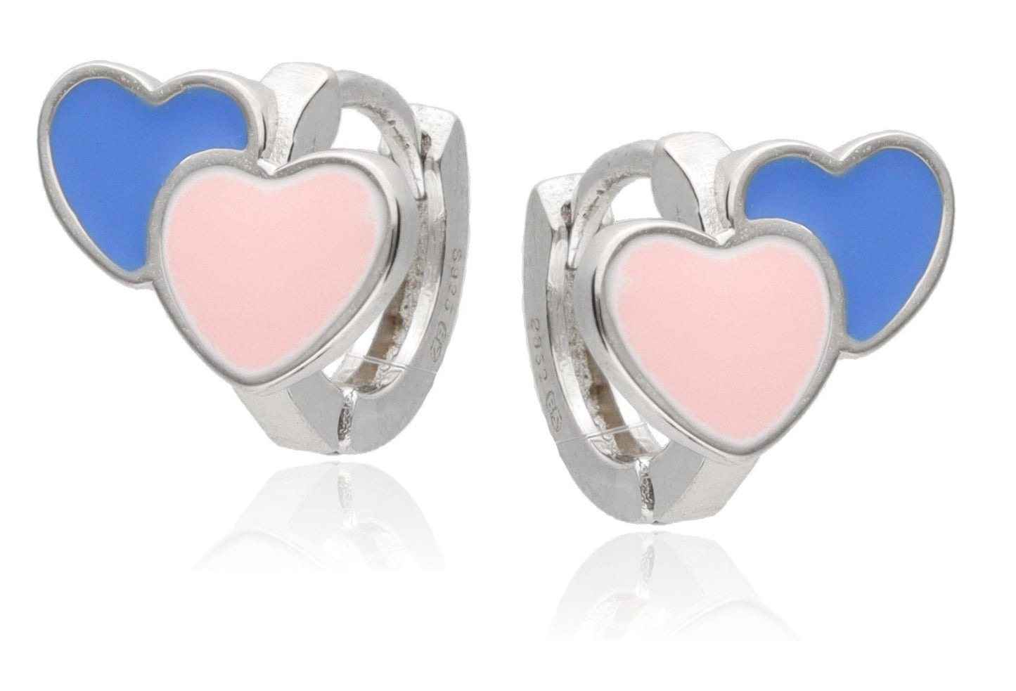 Silver Earrings Kids Heart