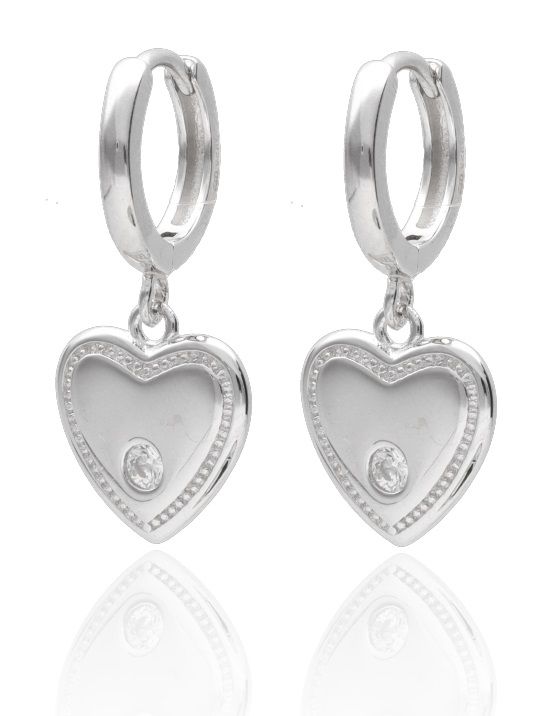 Silver Earrings Heart