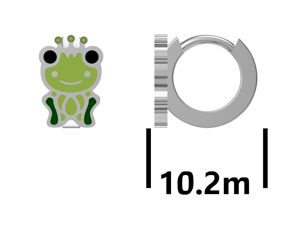 Silver Earrings Frog Kids