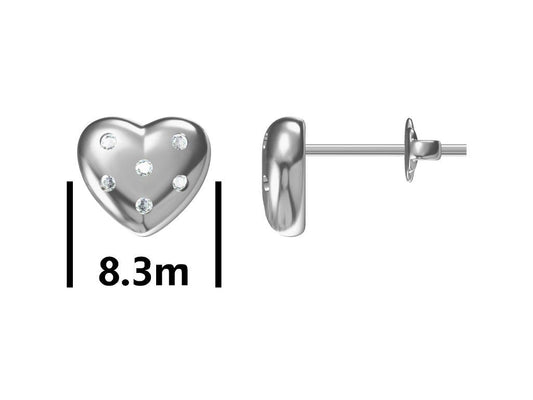 Silver Earrings Heart