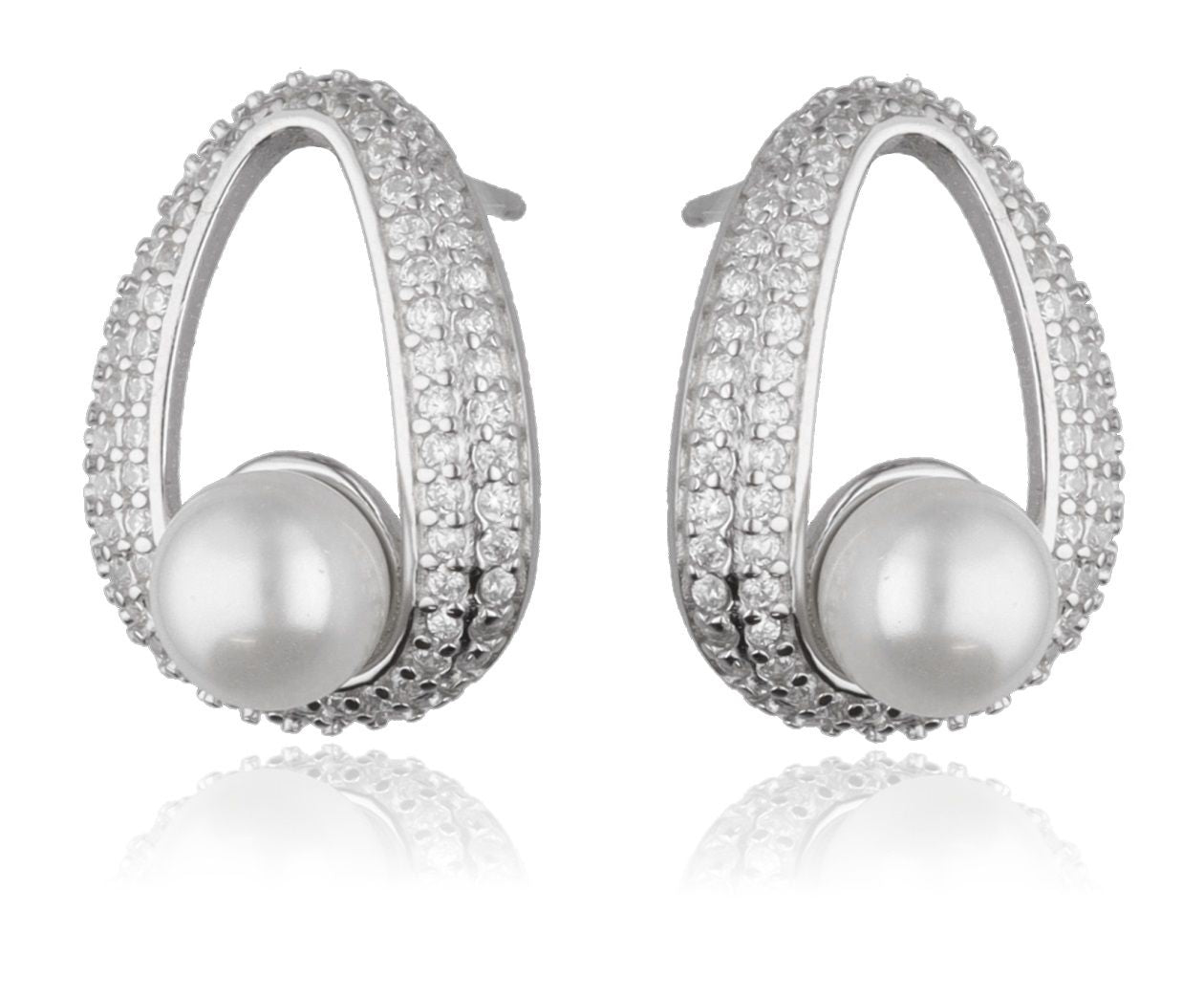 Silver Earrings Pearl