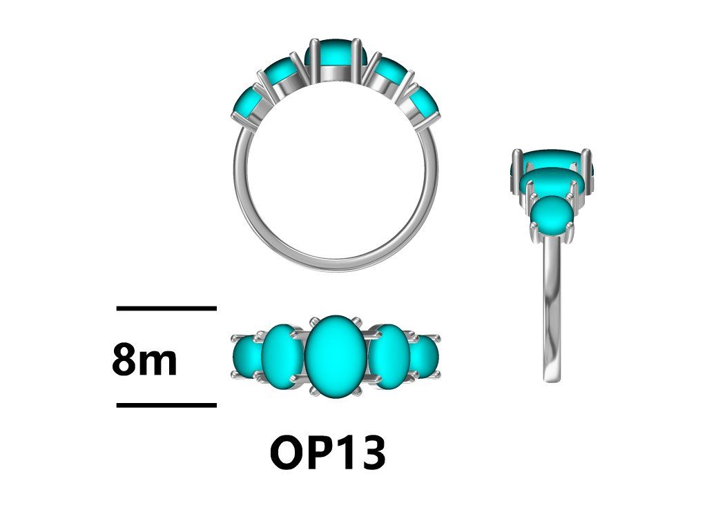 Silver Ring Us Size: #6 #6.5 #7 #7.5 #8 #8.5 Opal Op13