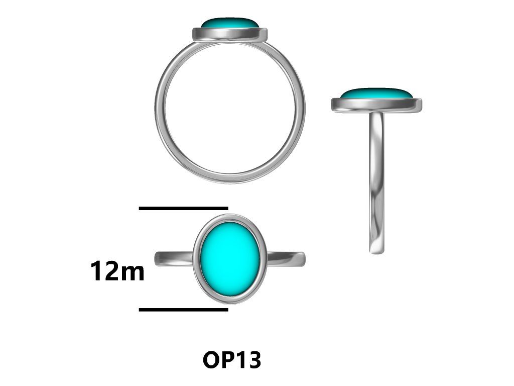 Silver Ring Us Size: #6 #6.5 #7 #7.5 #8 #8.5 Opal Op13