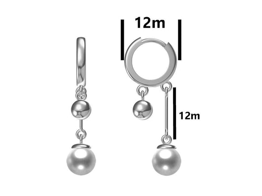 Silver Earrings Pearl