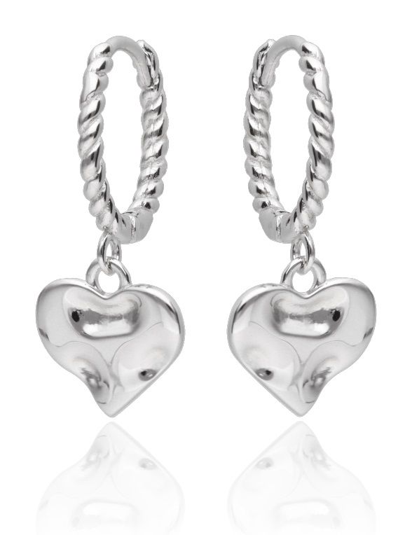 Silver Earrings Heart