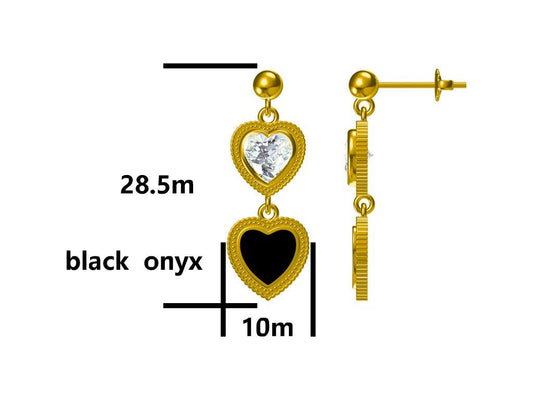 Silver Earrings Gold Plated Heart