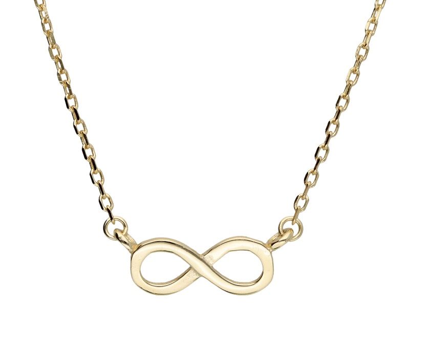 Silver Necklace Gold Plated Infinity