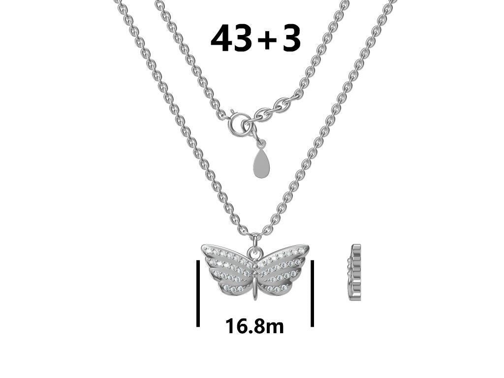 Silver Necklace Butterfly