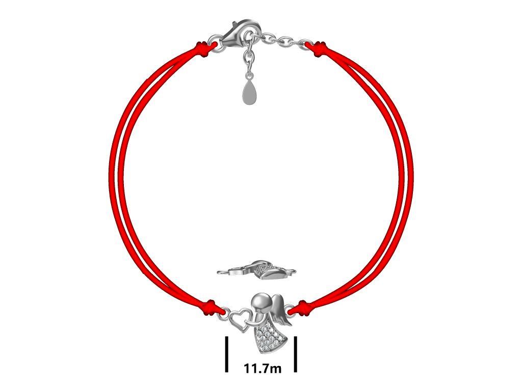 Silver Bracelet Red Angel