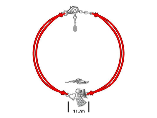 Silver Bracelet Red Angel