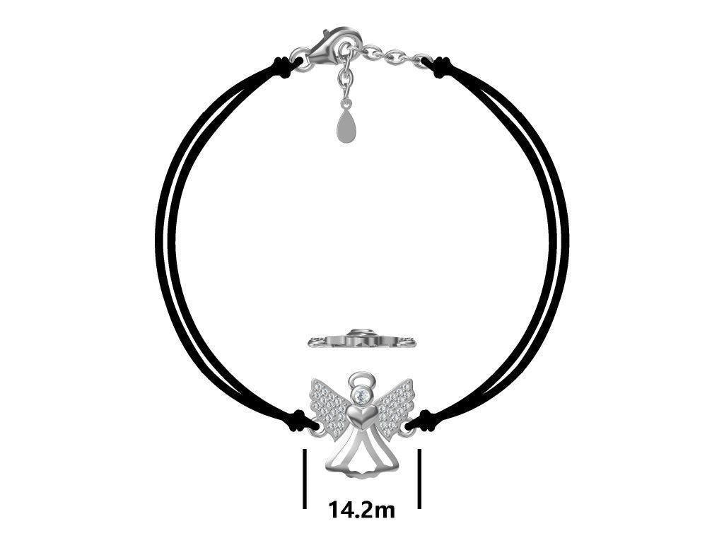 Silver Bracelet Black Angel