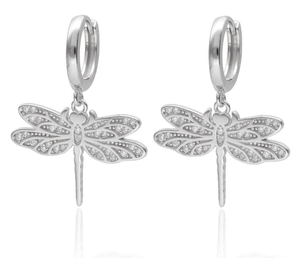 Silver Earrings Dragonfly
