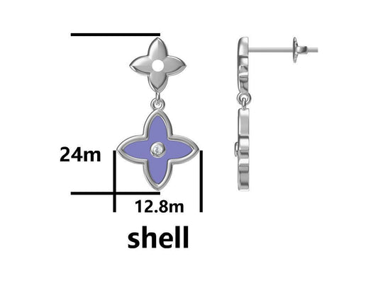 Silver Earrings Shell 24M