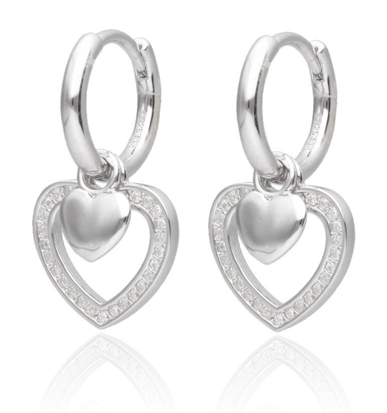 Silver Earrings Heart