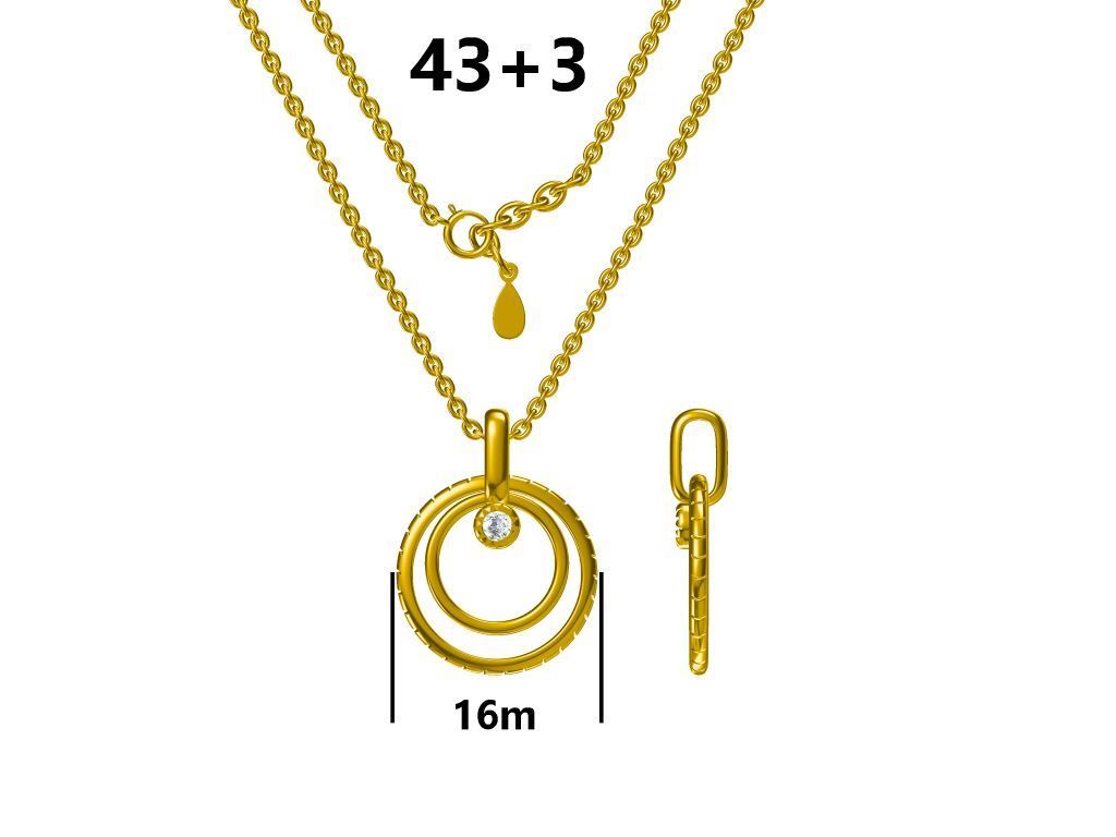 Silver Necklace Gold Plated 16M 43+3 cm