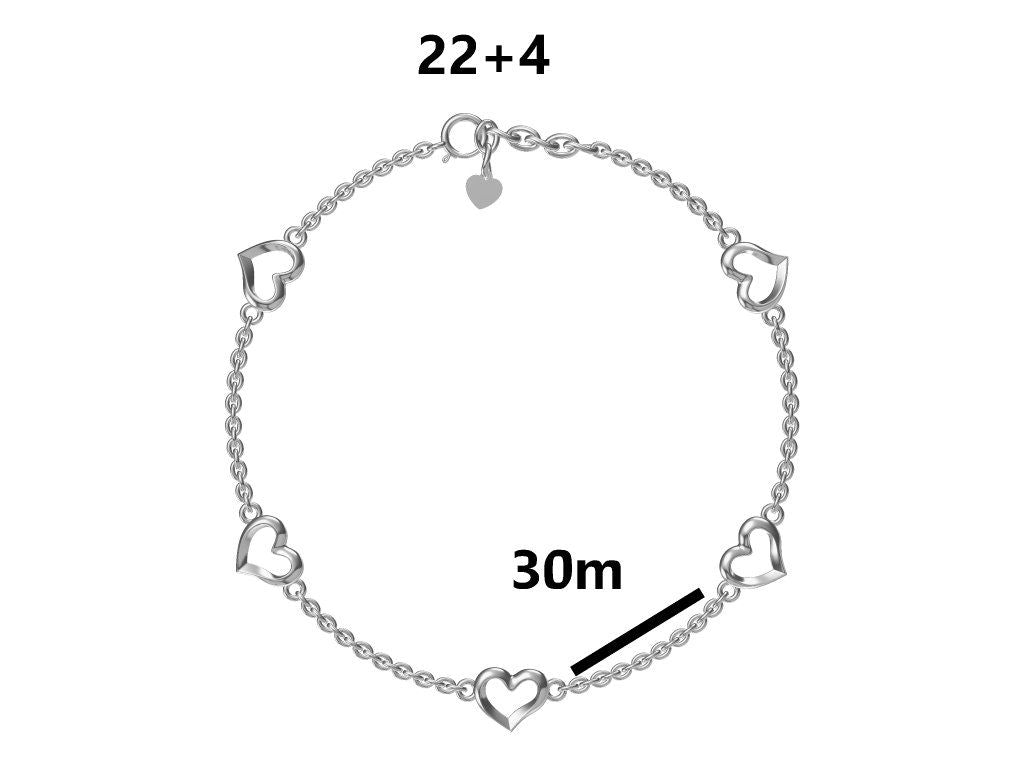 Sudraba Anklet Anklet 22+4 cm