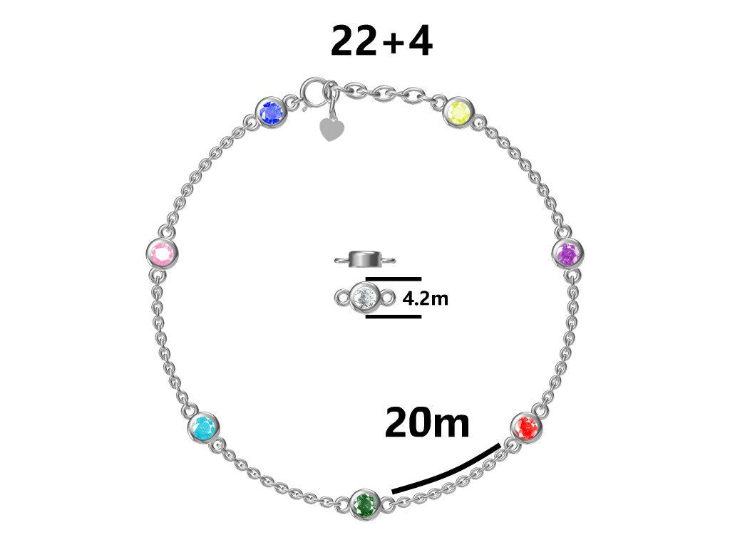 Sudraba Anklet Anklet 22+4 cm Kāja