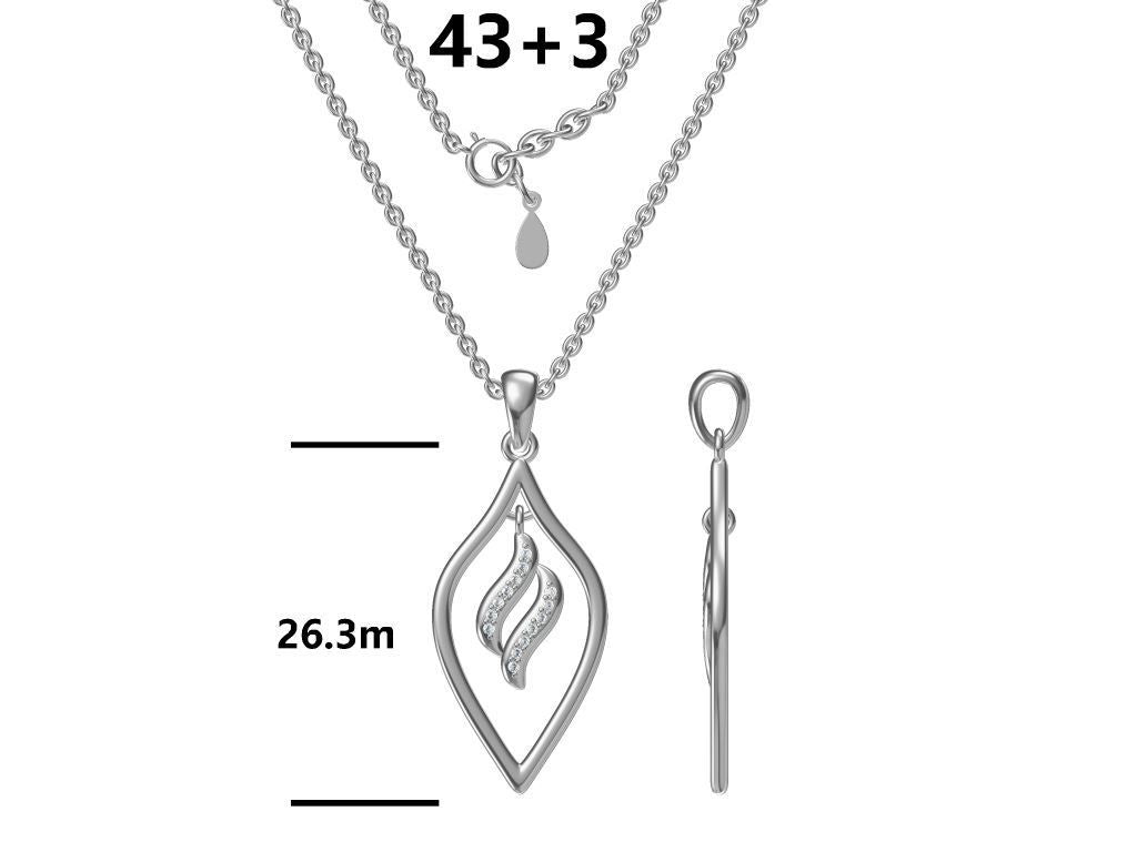 Silver Necklace 43+3 cm