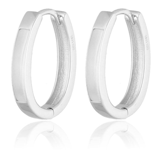 Sudraba auskari Klasiskās stīpas ar perlamutru, 20,3 mm