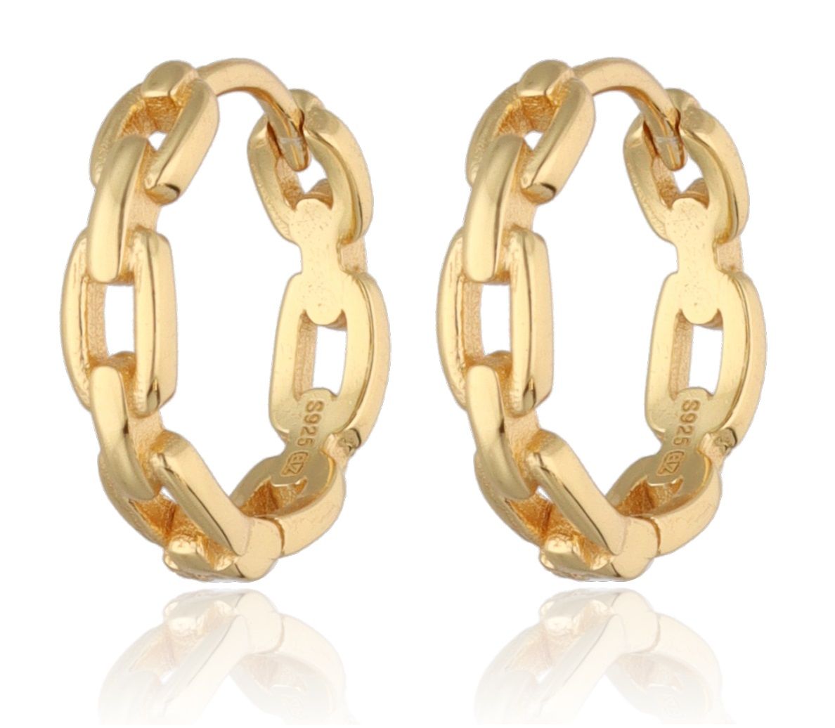Silver Earrings Gold Plated 14M