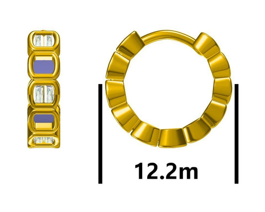 Sudraba auskari zeltīti 12,2 mm