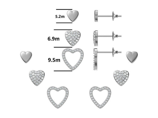 Silver Earrings Heart