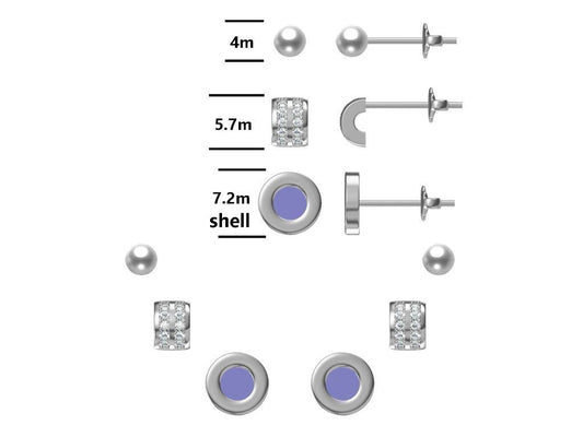 Sudraba auskari Shell Pērļu komplekts - 3 pāri