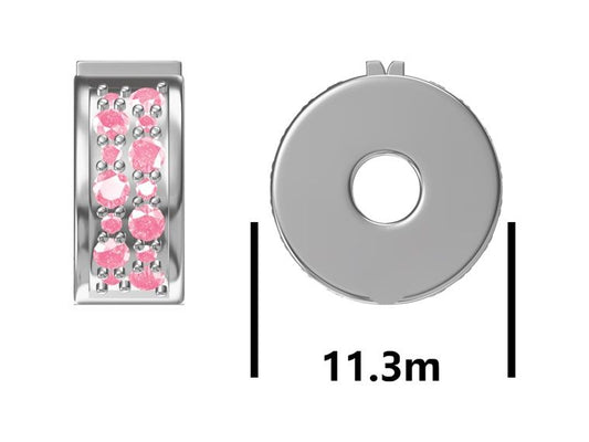 Sudraba kulons, rozā krelles aizbāznis 11,3 M