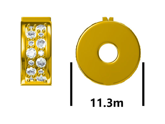 Sudraba kulonu krelles, apzeltīts hronometrs 11,3 M