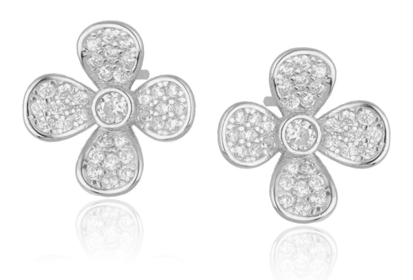 Silver Earrings Flower 10.5M