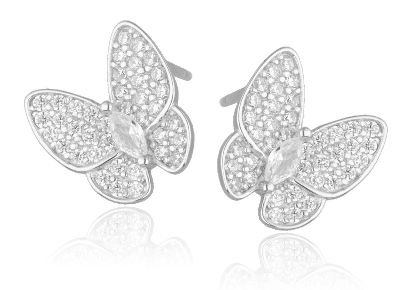 Silver Earrings Butterfly 10.5M