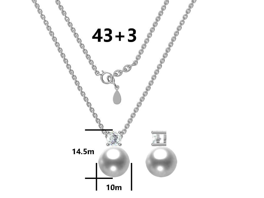 Sudraba kaklarota pērle 43+3