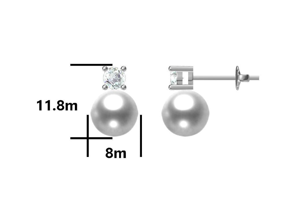 Silver Earrings Pearl