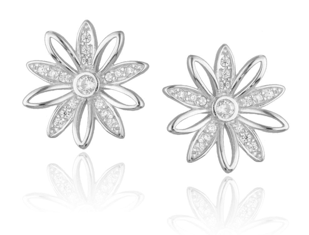 Silver Earrings Flower 13.3 M