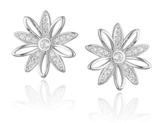 Silver Earrings Flower 13.3 M
