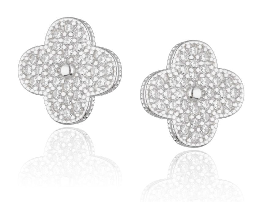 Silver Earrings Moroccan Clover 11.4 M