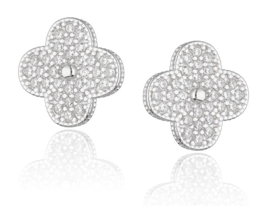 Silver Earrings Moroccan Clover 11.4 M