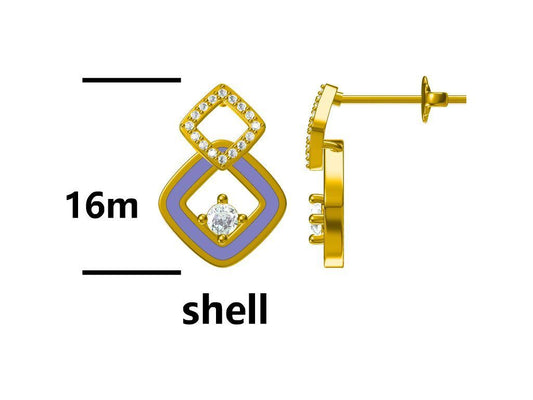 Sudraba Auskari Shell Apzeltīts