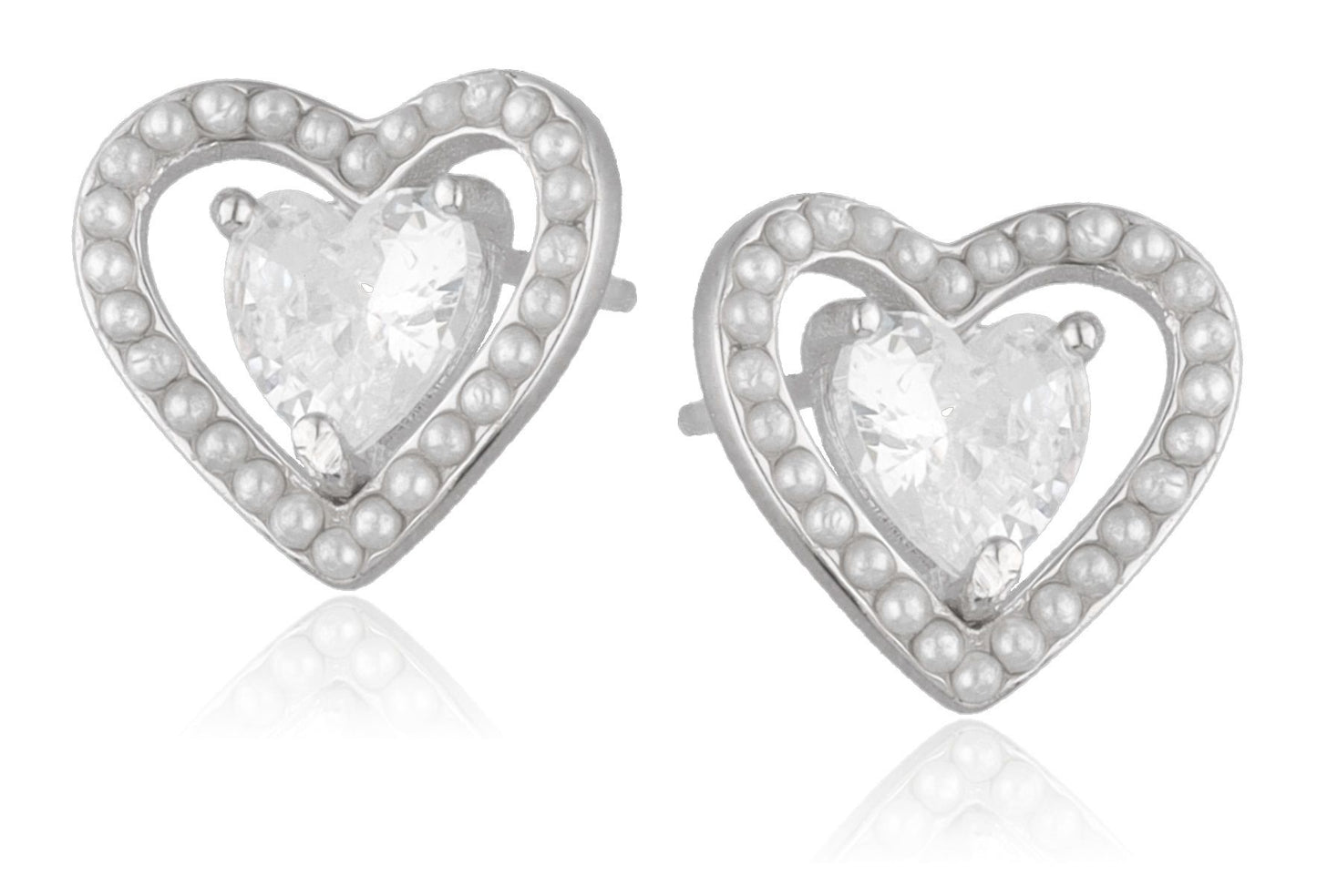 Silver Earrings Heart 11.5M